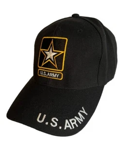 US Army Men’s Baseball Cap Hat Black Adjustable Military Soldier FREE GIFT! - Picture 1 of 16