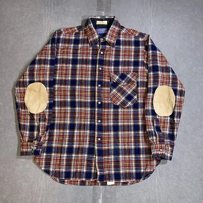 De Colección Pendleton Lobo Camisa Para Hombres Grande Franela Lana Abotonada Cuadros Codo Parche EE. UU. Foto 1 de 4