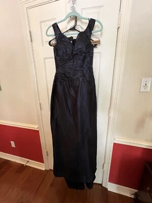 Teri Jon By Rickie Freeman Shimmering Gown Women's Blue 6 Foto 1 de 4