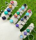 Blue Larimar & Mix Gemstone 925 Sterling Silver Plated Wholesale Lot Cute Rings
