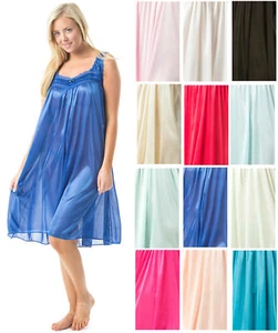 Casual Nights Damen Nachthemd Satin Spitze ärmellos - Bild 1 von 25