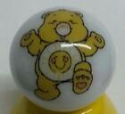 Very Nice Care Bears FunShine Bear Collectible Glass 1" Logo Marble w/ Stand
