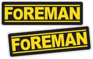 Paar - FOREMAN lustige Vinyl Schutzhelm Helm Aufkleber Werkzeugkiste Werkzeugaufkleber Abziehbilder - Bild 1 von 1