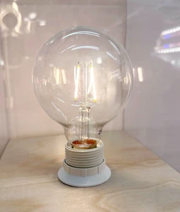 Ikea LUNNOM LED Bulb E26 150 lumen, Globe Clear, 1.1 W, 2200K, 4" - NEW - Picture 1 of 4