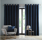 BLACKOUT Midnight Blue Woven Chenille Curtains W90" x D90" STUDIO g - RRP 140