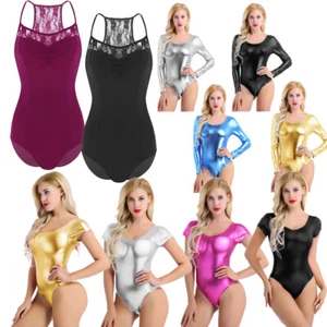 Frauen Erwachsene Gymnastik Skate Ballett Tanz Kleid Body Tanga Turnanzug Tanzkleidung - Bild 1 von 35