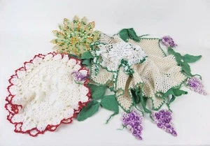 Vintage Hand Crocheted and Tatted Doilies Lot of 4 For Crafts Sewing Trim 1950s - Picture 1 of 1