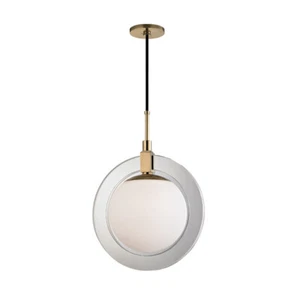 Hudson Valley 5116-AGB Caswell LED 15 inch Aged Brass Pendant Ceiling Light New! - Picture 1 of 1