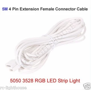 16ft or 5m White Extension for RV LED Light strips 5050 4 Pin - Foto 1 di 3