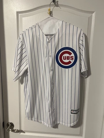 Majestic Chicago Cubs Kris Bryant Jersey Cool Base Striped Men's Size L Cover