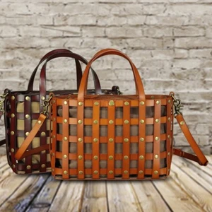 Echt Leder Geldbörsen und Handtaschen Damen Vintage Crossbody Schultertasche Umhängetasche - Bild 1 von 13