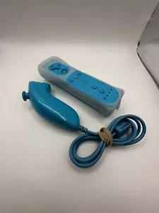 Nintendo Wii Remote Blue Teal Controller -& Nunchuck 🎮 - Picture 1 of 1