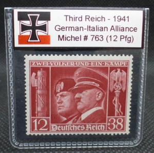 Nazi Germany 1941 WW2 Italian Alliance Stamp Rare Hitler Reichspfennig Artifact - Picture 1 of 10