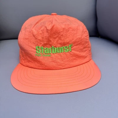 Vintage Starbursts Fruit Chews Mars Nylon Orange SnapBack Hat Cap Candy 90s - Image 1 of 4