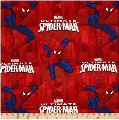 1/3 Yard Marvel Ultimate Spider-Man Cotton Fabric Spiderman  - Image 1 of 3
