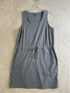 Patagonia abito donna grigio medio verde senza maniche coulisse tasche 58335 - Foto 1 di 13