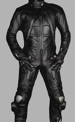 Black Motorcycle Motorbike 2 Piece Racing Leather  Suit CE Approved All sizes . - Image 1 of 4