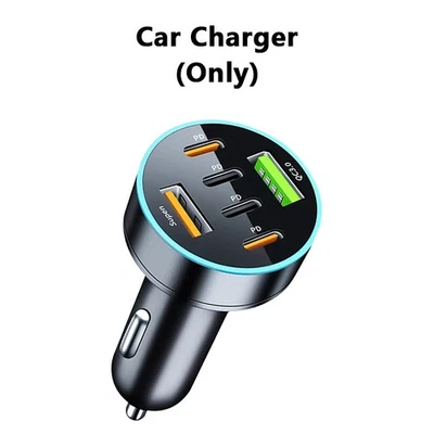 Cargador de coche rápido 120W adaptador de 6 puertos y cable para iPhone 17 16e 15 Pro Max 14 13 Foto 1 de 4