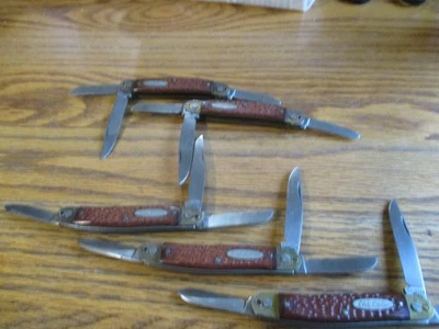 5 3 Blade Old Cutler Knives No Bolster NOS Colonial Knife USA - Image 1 of 4