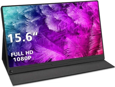Uperfect Tragbarer USB-C Monitor 15,6" FHD 1920x1080 IPS HDMI USB Typ-C schwarz - Bild 1 von 4