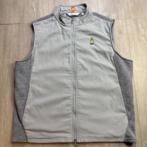 Peter Millar Vest XL Performance Flannel Full Zip Gray Savannah Harbor Golf Mens - Picture 1 of 9