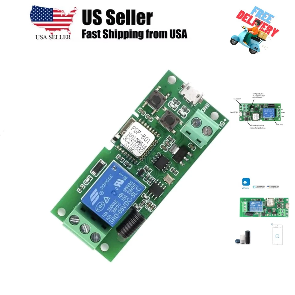 MHCOZY Keypads & Remotes WiFi Wireless Smart Switch Relay Module for Home 5v to