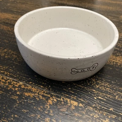 Pearhead Ceramics Gray “WOOF” Dog Bowl Medium - Image 1 of 4