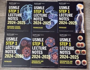Kaplan USMLE Step 1 Lecture Notes 2024-2025: 6 Books Total Preclinical Review - Picture 1 of 7