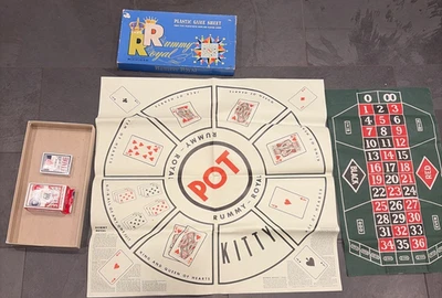 Whitman De Colección Rummy Royal, Michigan Tripoley Hoja de Juego, Fichas de Poker, Cartas y Más Foto 1 de 4