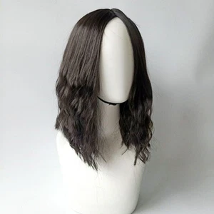 Parrucca uomo cosplay lunghezza spalla marrone sintetica capelli lunghi ricci bella parrucca - Foto 1 di 11