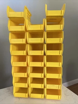 Lot Of 23 Quantum Plastic Long Mini Yellow Storage Bin, 7 3/8”x4 1/8”x3” Bundle - Image 1 of 4