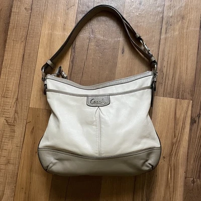 Bolso de Hombro Coach Y2K Convertible Bandolera Beige Crema Rosa Forrado Cartera Foto 1 de 4