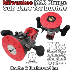 Milwaukee M18FTR Plunge Router Sub-Base for 60mm & 35mm Guide Bushes  - INC P&P - Picture 1 of 11