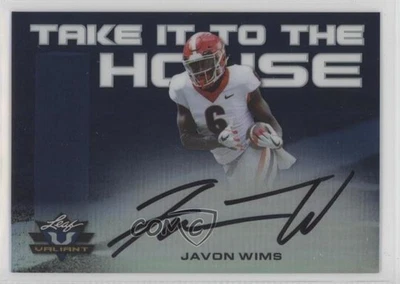 2018 Leaf Valiant Take it to the House Navy /25 Javon Wims Rookie Auto RC - Image 1 of 2