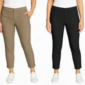 Paquete de 2 pantalones Eddie Bauer Horizon para mujer talla 8 negros y tostados - Imagen 1 de 3