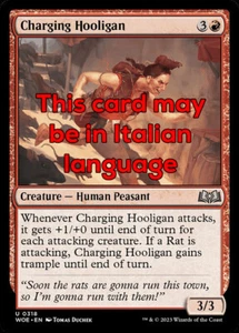 MTG CHARGING HOOLIGAN 318 EXC - TEPPISTA ALLA CARICA - WOE X IT - MAGIC - Picture 1 of 1