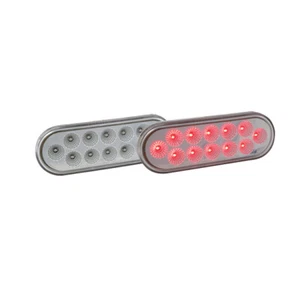 Trux TLED-012CR - 12 diodos ovalados rojos LED luz de parada, cola y giro lente transparente - Imagen 1 de 2