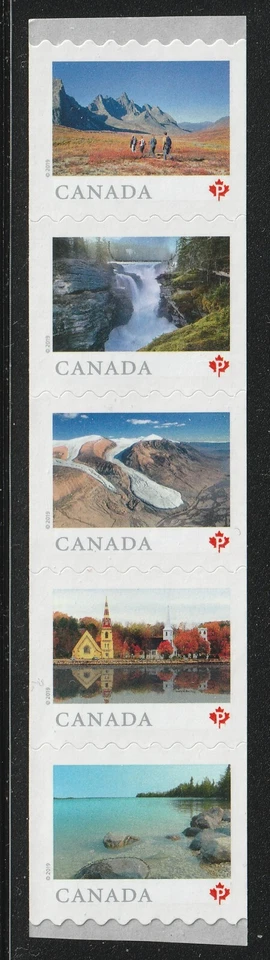 Canadá #3148a, de lejos y de ancho, tira de 5 estampillas en bobina, MNH 2019 Foto 1 de 1