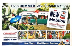 1949 MOBIL OIL Genuine Vintage 2-PAGE Print Ad Service Station - Picture 1 of 3
