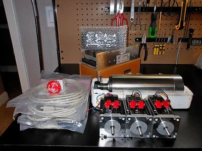 Gecko G540 Rev 8, & 3 Nema 23 600oz 8mm-48v 12.5a Power Supply-2.2KW Spindle  - Image 1 of 4