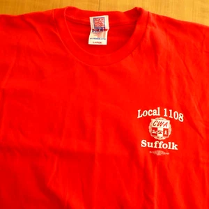 CWA Union Local 1108 Suffolk Co. LI New York Large Red T-shirt Union Made in USA - Picture 1 of 7