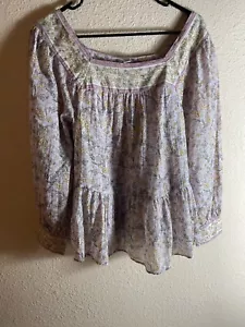 Nuevo con etiquetas American Eagle Juniors Floral Talla Pequeña Top/Transparente - Imagen 1 de 9