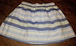 NWOT Gymboree Girls Size 10 Blue White Gold Striped Skater Skirt - Picture 1 of 3