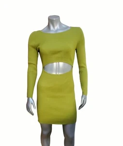 House of Harlow 1960 geripptes ausgeschnittenes Damenkleid grün Größe L neu mit Etikett  - Bild 1 von 6