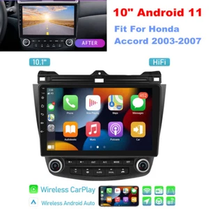Double DIN 10" Android 11 Car Stereo Radio GPS Fit For Honda Accord 2003-2007 - Picture 1 of 12