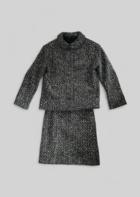 VTG Women’s Wool Tweed Suit Set Blazer Skirt Career Clothes 40’s 50’s XS Petite - Image 1 of 4