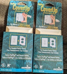 FlatPlug CoverUp For Standard Duplex Outlets Electricord Lot Of Two NEW - Picture 1 of 3