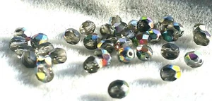 100 piezas cuentas de vidrio facetado checas pulidas al fuego de 4 mm - NEGRO DIAM. VITRAIL - Imagen 1 de 2