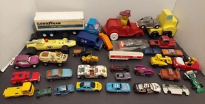 Lot Vintage Die Cast Metal Cars Buddy L Tonka Semi Truck Trailer Goodyear Nascar - Picture 1 of 24