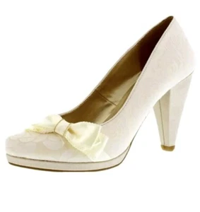 New Ruby Shoo Susanna Cream Bow Tapered High Heel Wedding Bride 👰🏻 Shoes. - Picture 1 of 3